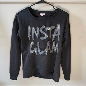 Juicy Couture Black Sequins Insta Glam Crew Neck